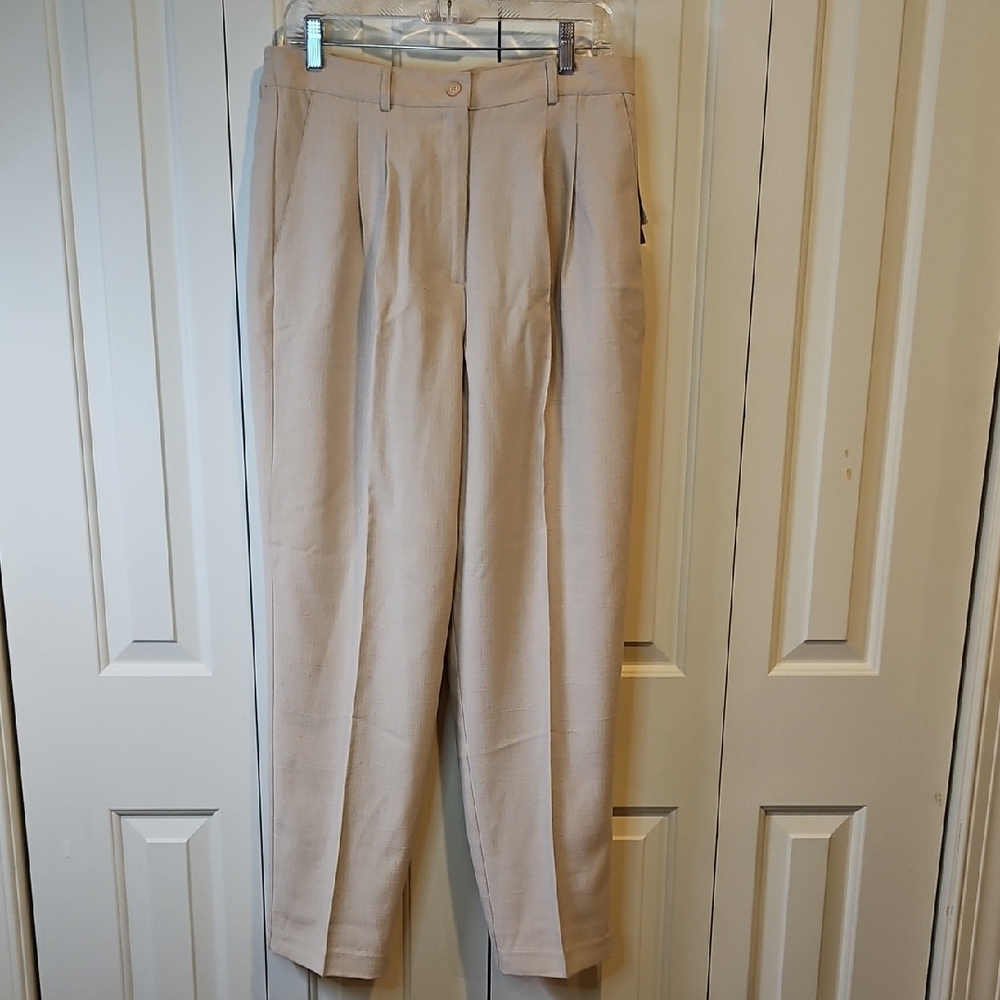Vintage Stufdio Works Dress Pants 14 Sand Color Beige Pockets Belt Loop New
